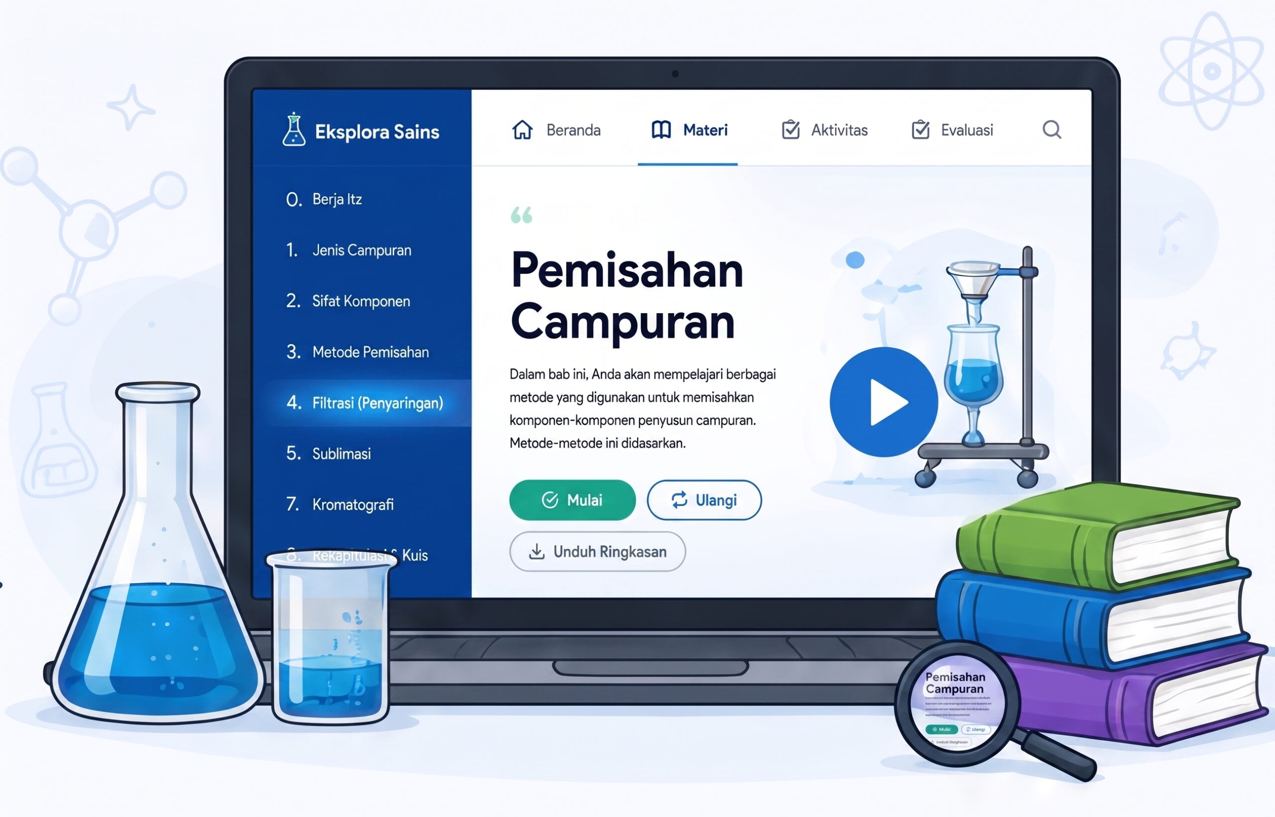 Ilustrasi Petunjuk Penggunaan Eksplora Sains